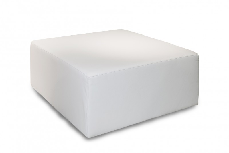 Pouf Quadrato Ecopelle Bianco 100×100